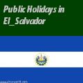 Salvadoran Holidays